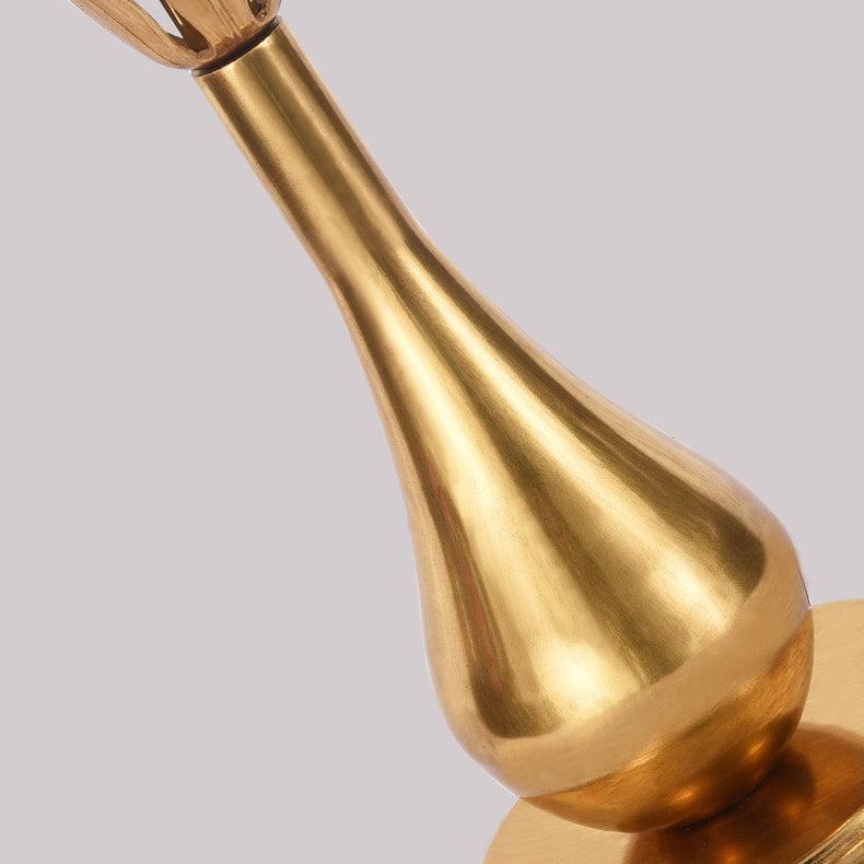Antique Brass Fabric Tassel Table Lamp