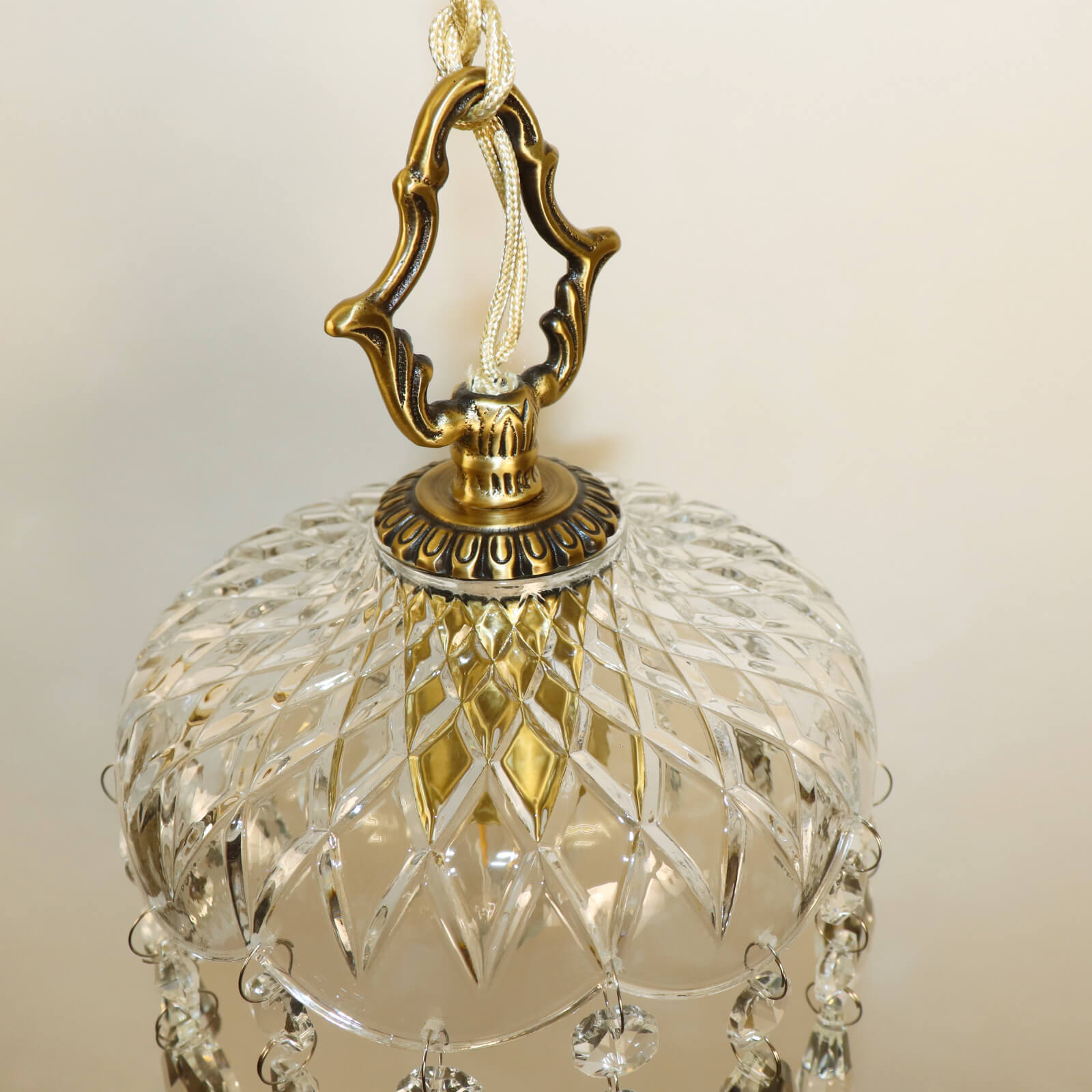 Brass Crystal Glass Wall Lamp