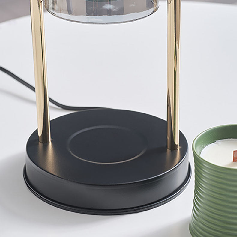 Iron Glass Conic Rectangular Table Lamp