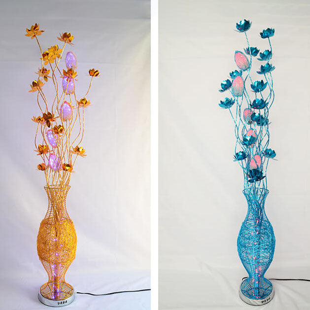 European Style Vase Flower Floor Lamp