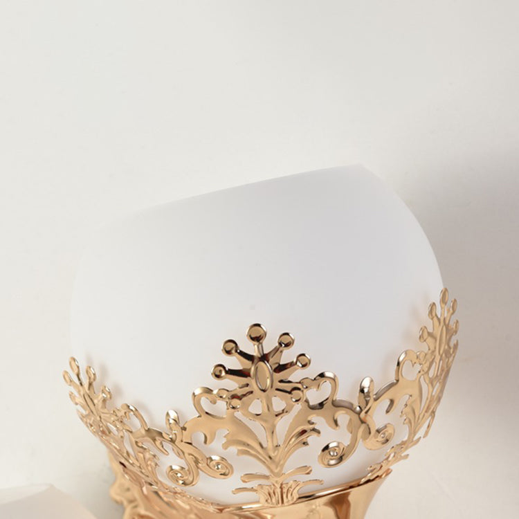 Round Flower Iron Glass Wall Lamp