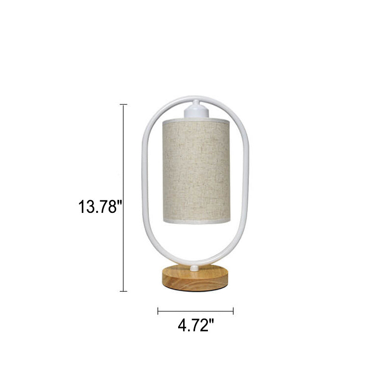Linen White Ring Table Lamp