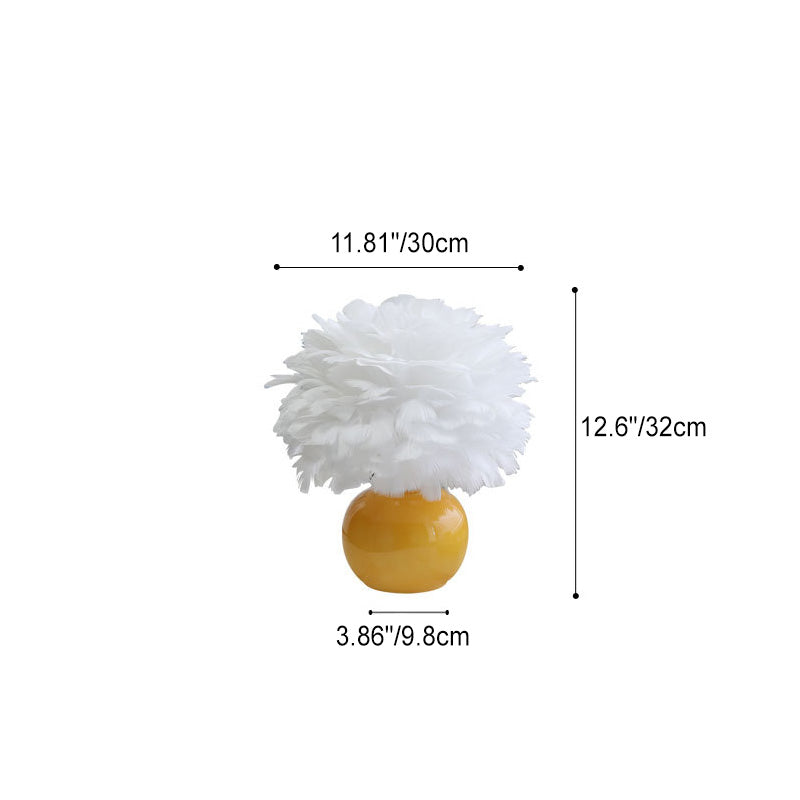 Feather Round Glass Goose Table Lamp
