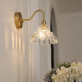 Bellflower Brass Glass Living Wall Lamp