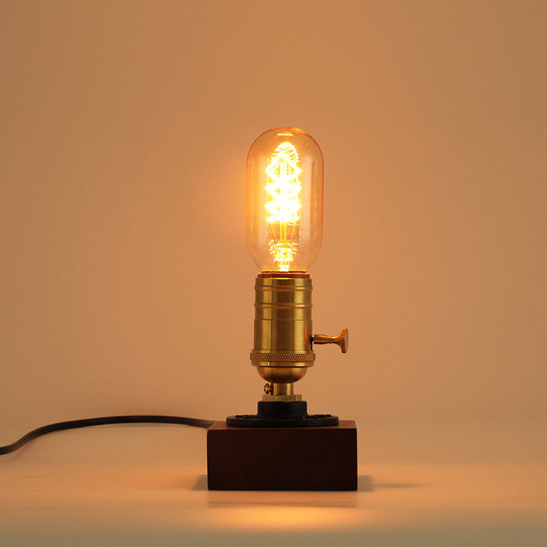 Square Elliptical Aluminium Copper Table Lamp