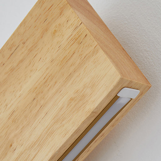 Wooden Acrylic Linear Bedroom Wall Lamp