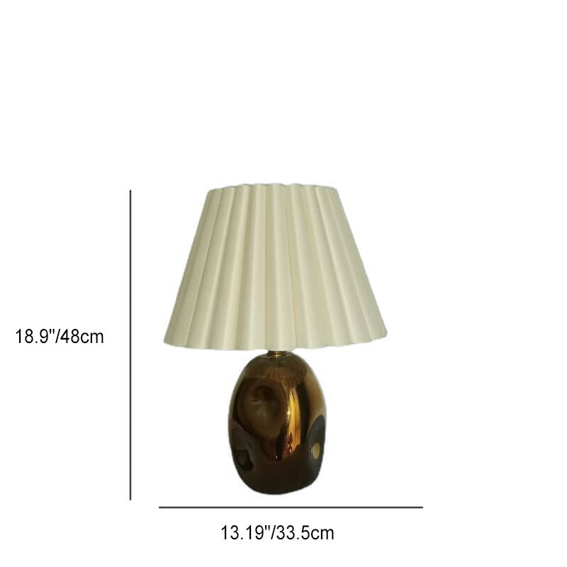 Pleated Umbrella Wave Glazed Table Lamp