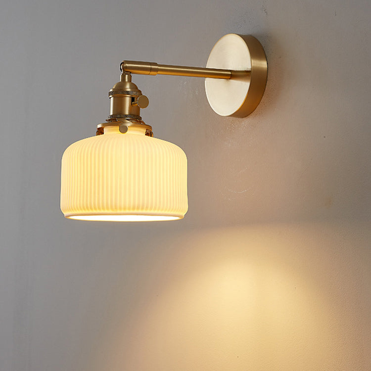 Striped Ceramic Jar Wall Lamp