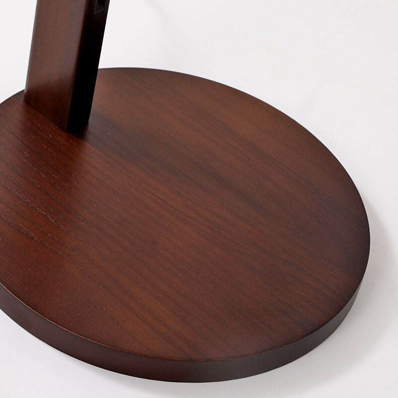 Walnut Fabric Drum Floor Lamp