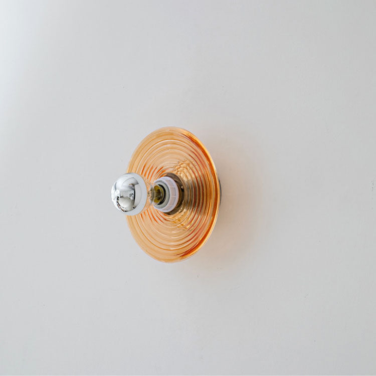 Wave Pattern Round Glass Wall Lamp