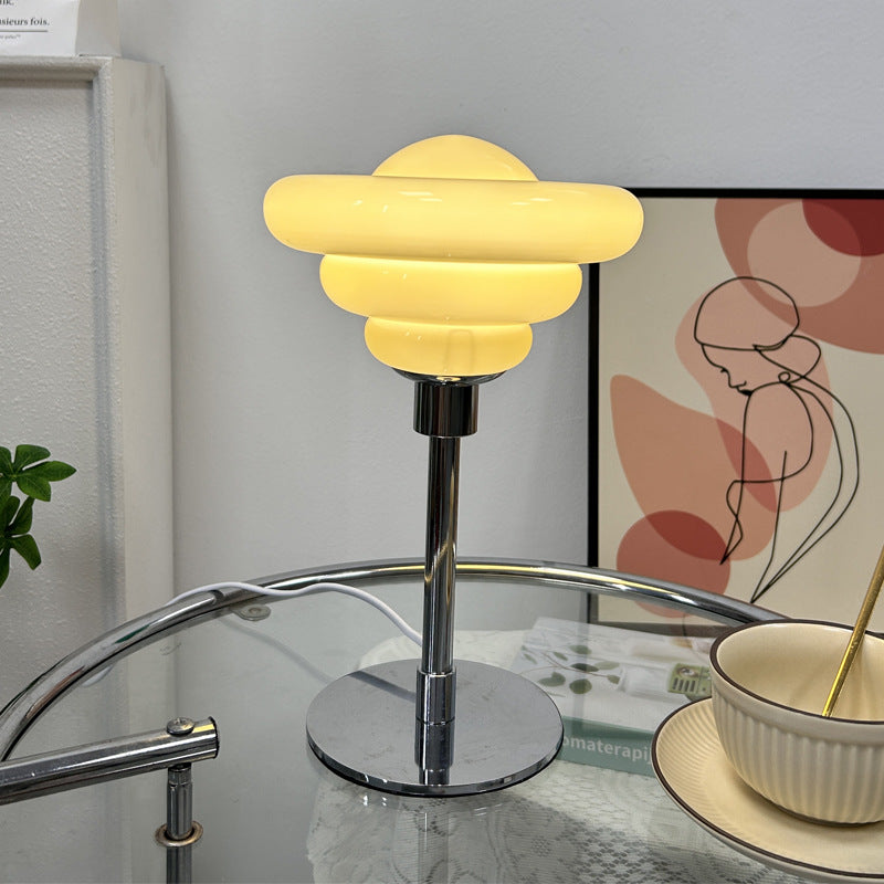 Metal Glass Ripple Gyro Table Lamp