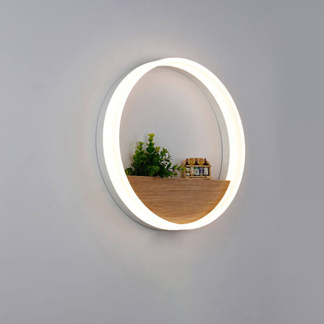 Solid Wood Acrylic Storage Wall Lamp
