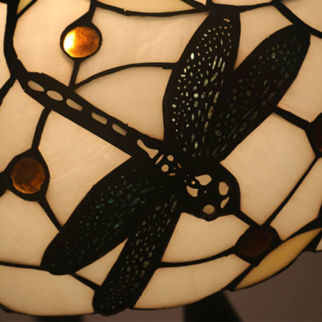 Resin Animal Dragonfly Stained Table Lamp