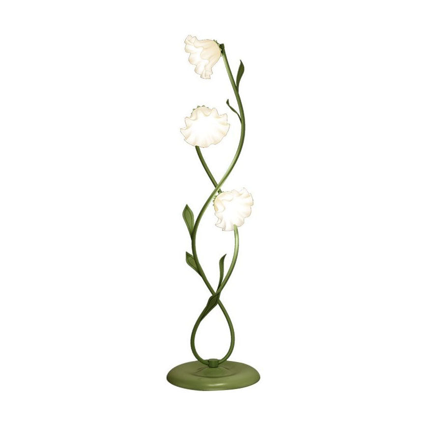 Floral Glass Twist Ring 3-Light Floor Lamp