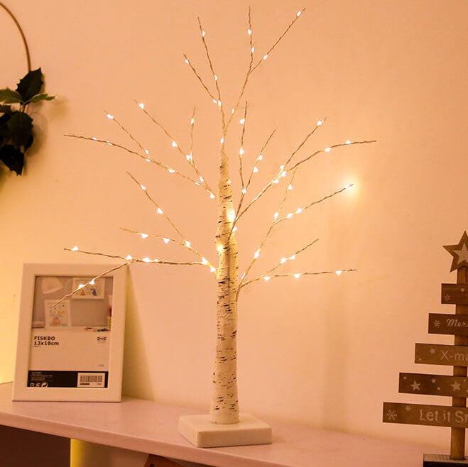 Copper Wire Birch Tree Table Lamp