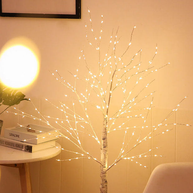 Copper Wire Birch Tree Table Lamp