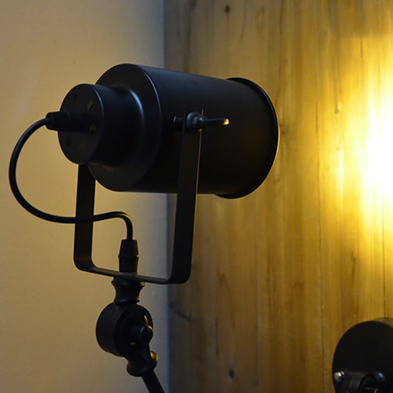 Cylinder Swing Arm Iron Wall Lamp