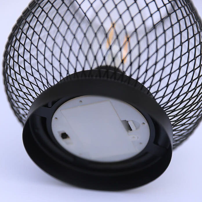 Battery Grid Iron Glass Table Lamp