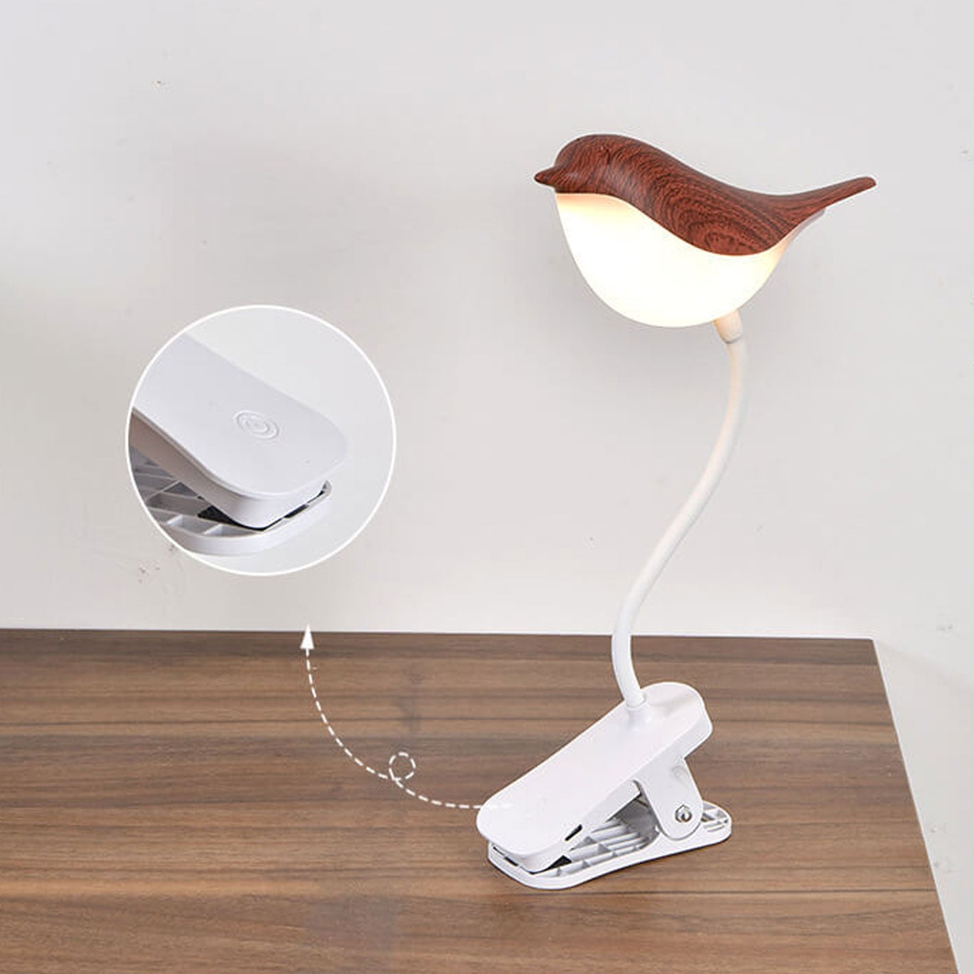 Bird Clip Charging Night Table Lamp