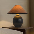 Round Trapezoidal Solid Wood Table Lamp