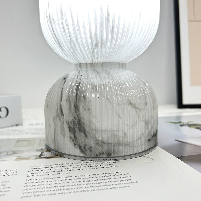 Cylinder Funnel Glass Bedroom Table Lamp