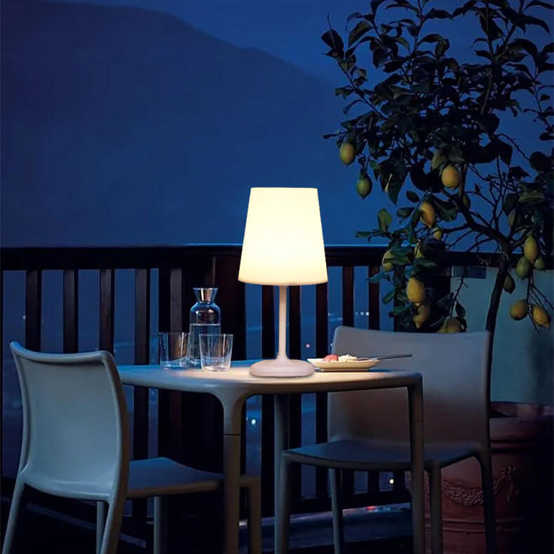 Pure White Mushroom Remote Table Lamp