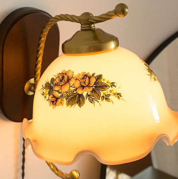 Cream Glass Petal Wall Lamp