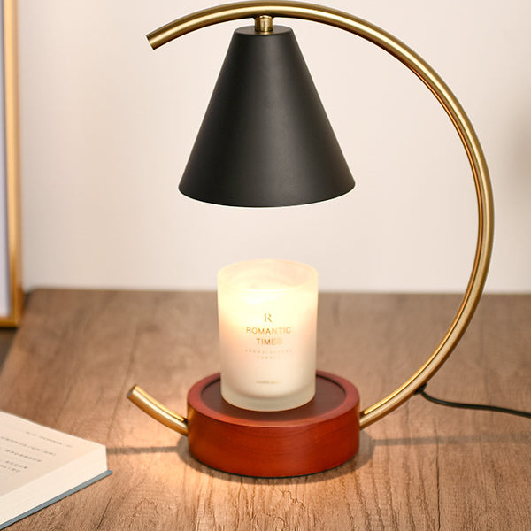 Tapered Hardware Wood Melting Table Lamp