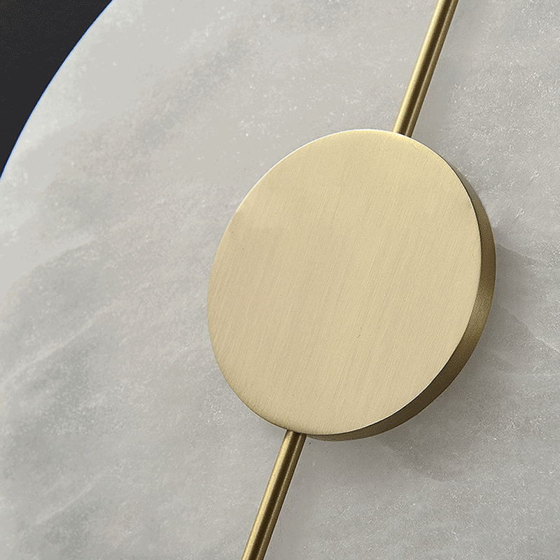 Copper Marble Round Elliptical Wall Lamp