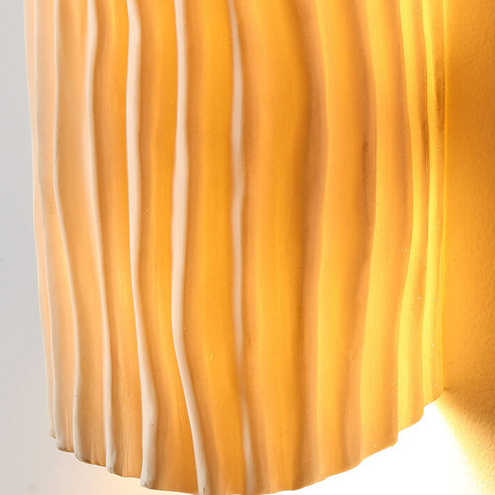 Wavy Textured Resin Semicircle 2-Light Wall Lamp