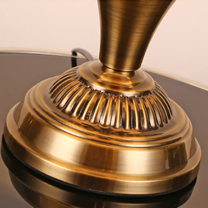 Round Fabric Hardware Bedroom Table Lamp