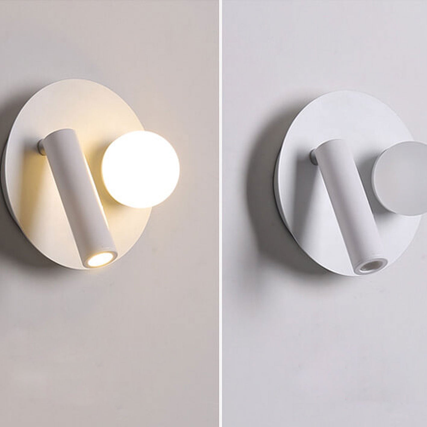 Round/Square Acrylic Iron Reading Wall Lamp