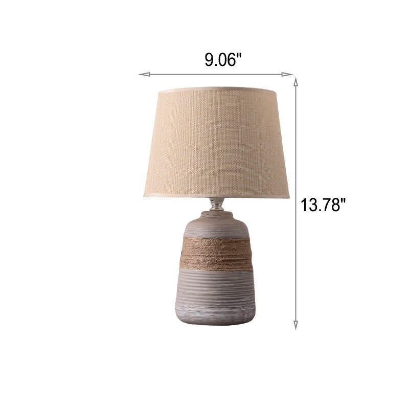 Style Twine Fabric Ceramic Table Lamp