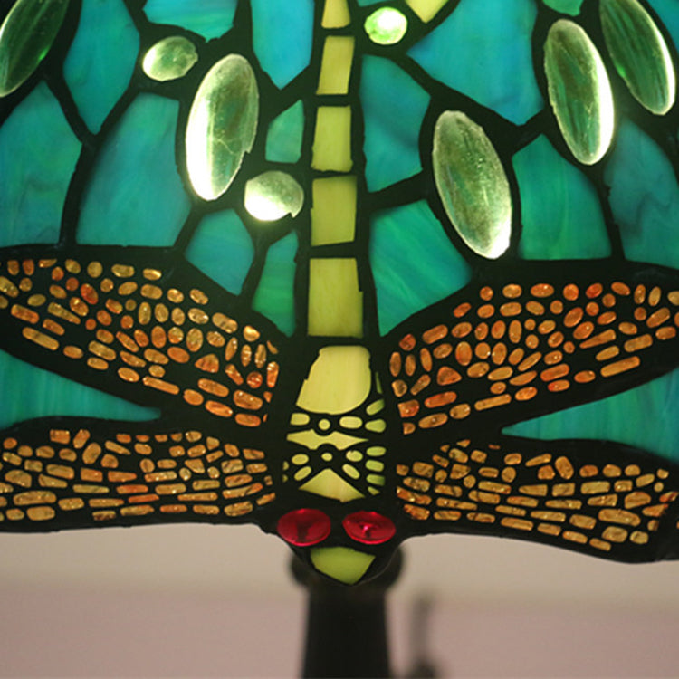 Stained Glass Animal Dragonfly Table Lamp