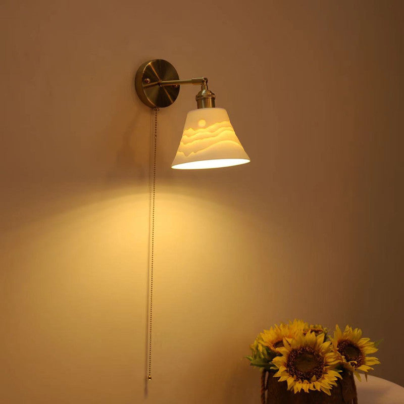 Brass Round Vanity Bedroom Wall Lamp