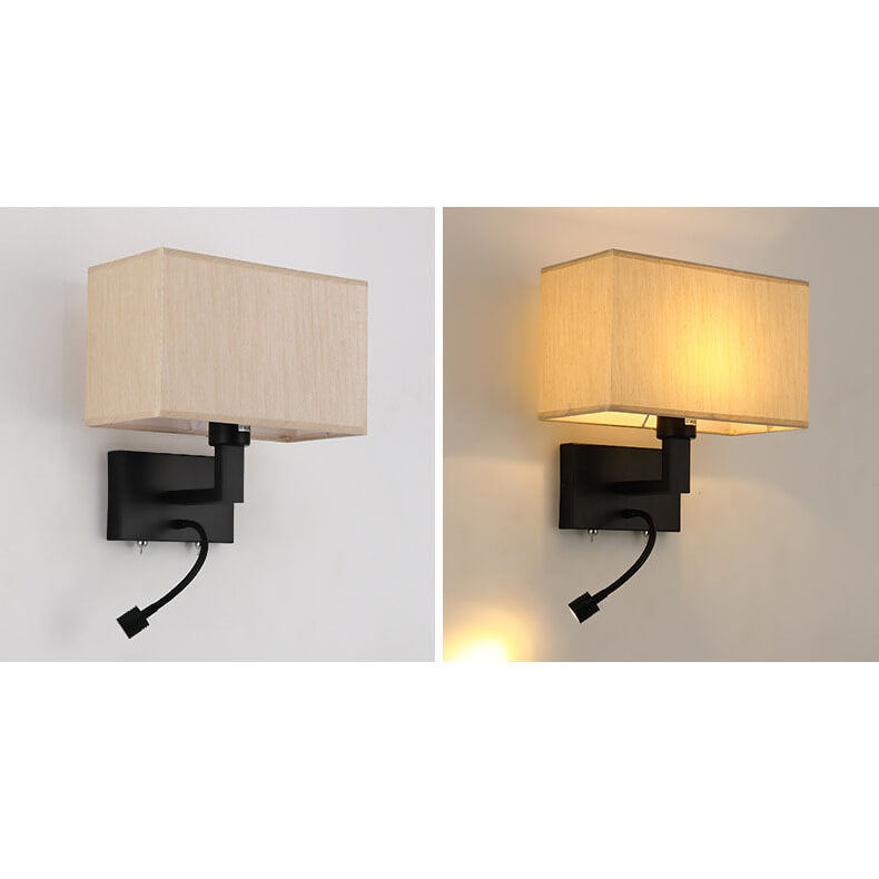 Solid Color Rectangular Iron 2-Light Wall Lamp