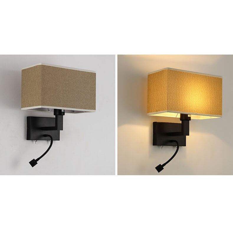 Solid Color Rectangular Iron 2-Light Wall Lamp