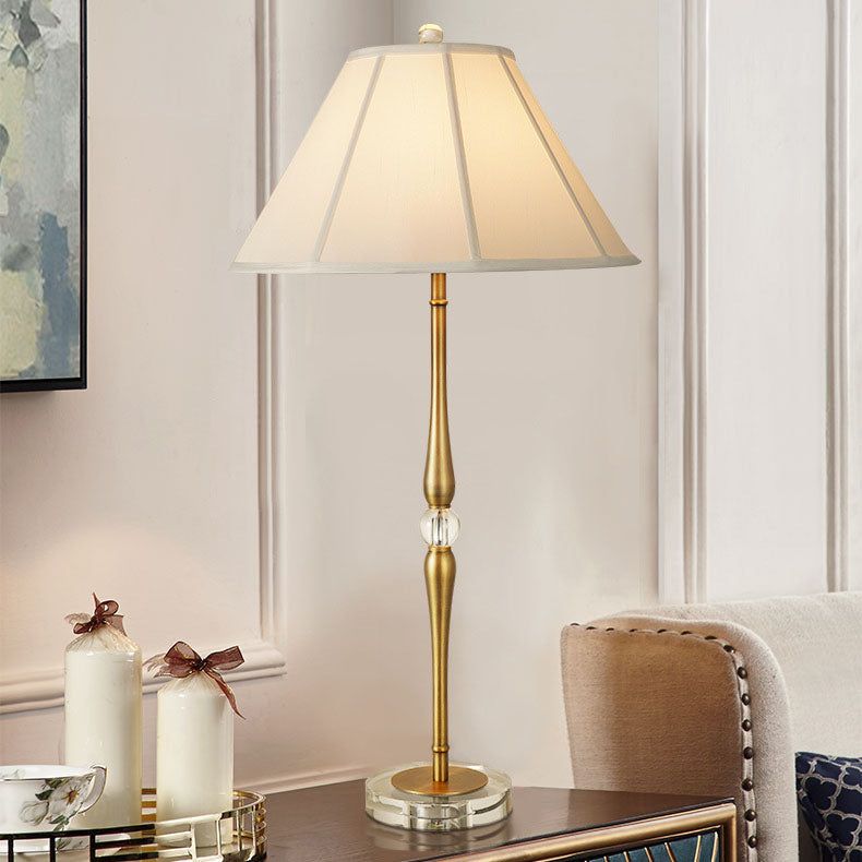 Fabric Pleated Cone Long Table Lamp