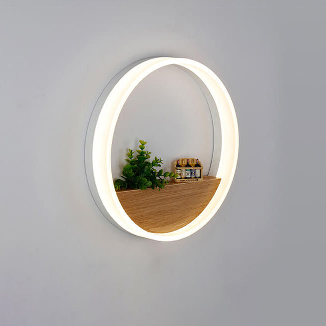 Solid Wood Acrylic Storage Wall Lamp