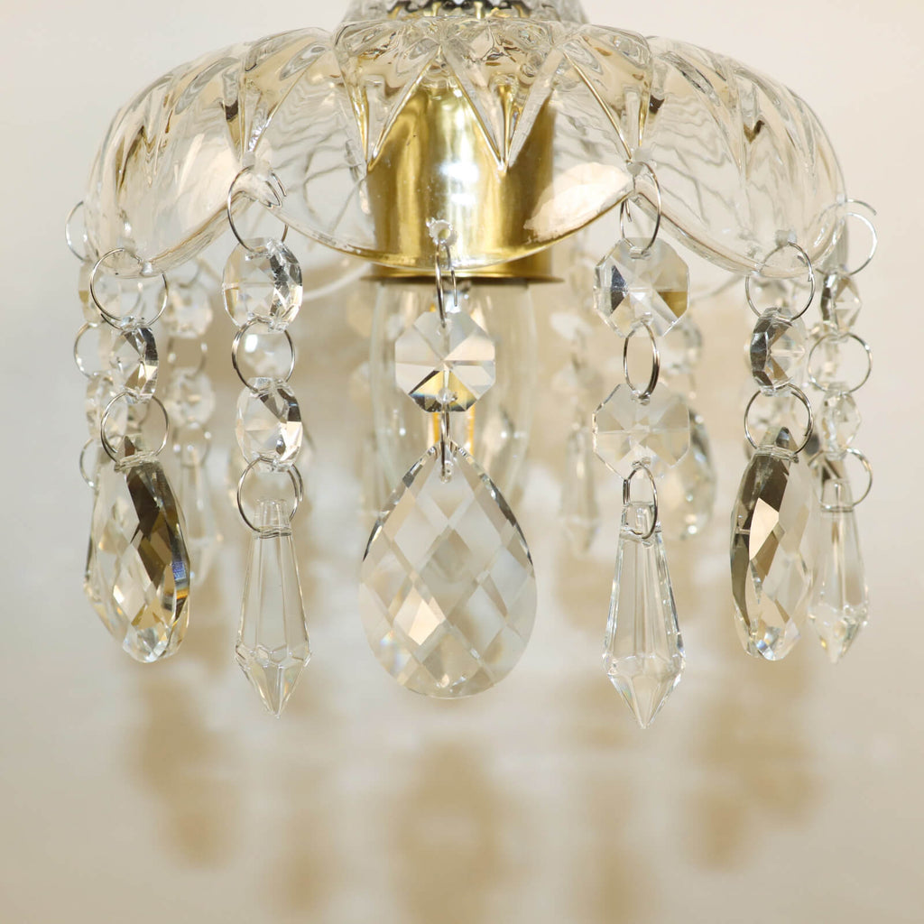 Brass Crystal Glass Wall Lamp