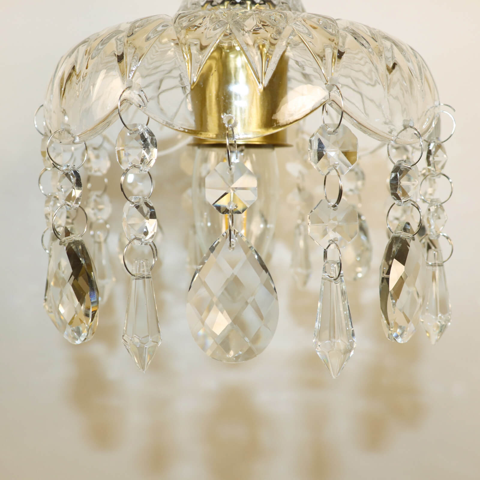 Brass Crystal Glass Wall Lamp