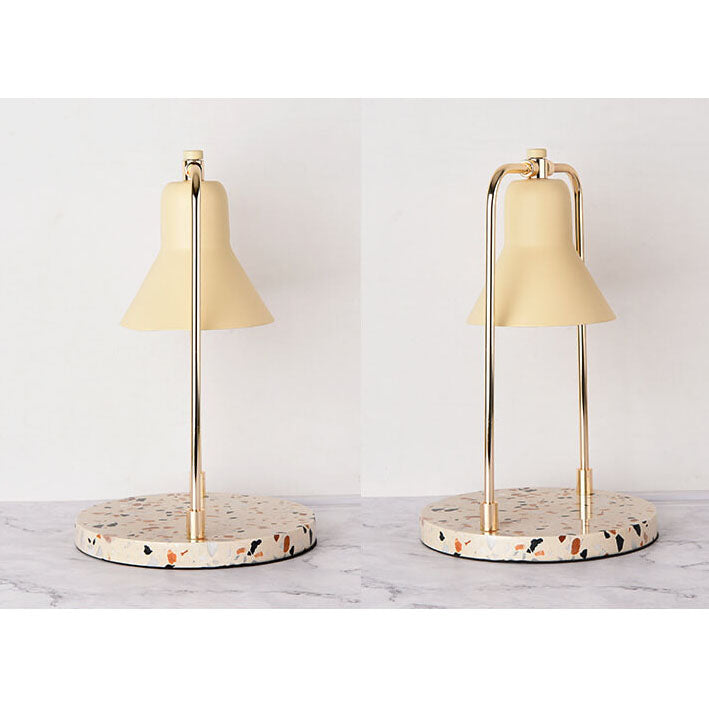Milk Yellow Cone Marble 2-Light Table Lamp