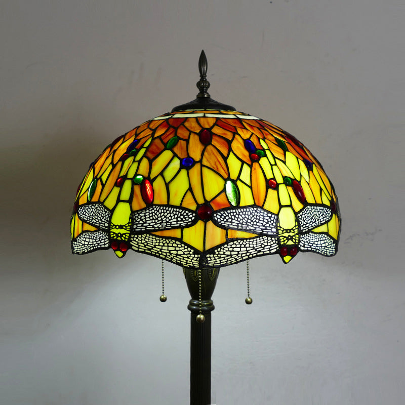 Column Iron Glass Living 3-Light Floor Lamp