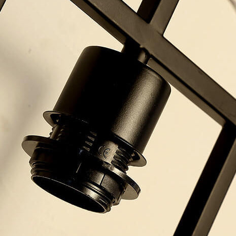 Square Fabric Iron Frame Wall Lamp