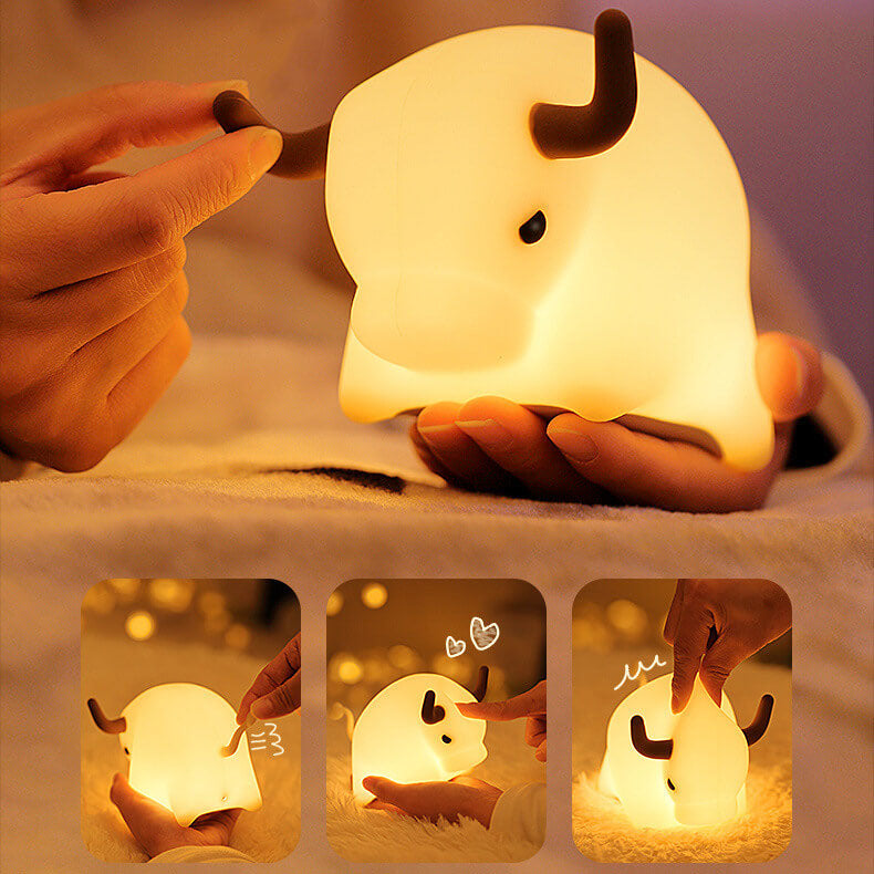 Animal Cow Silicone Timer Table Lamp