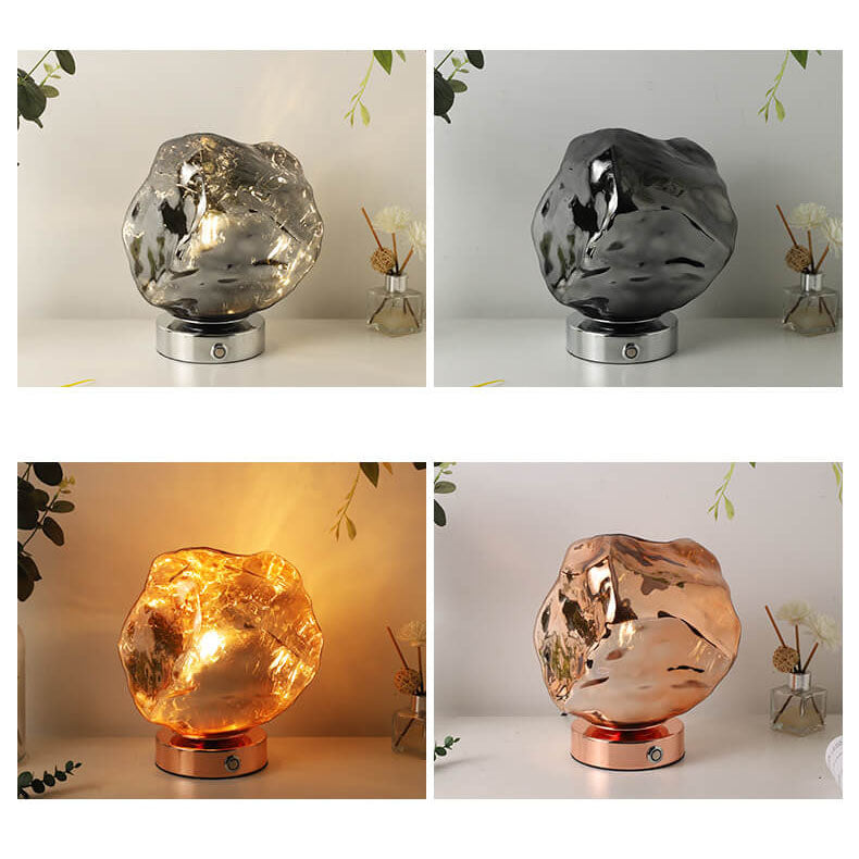 Lava Stone Glass Table Lamp