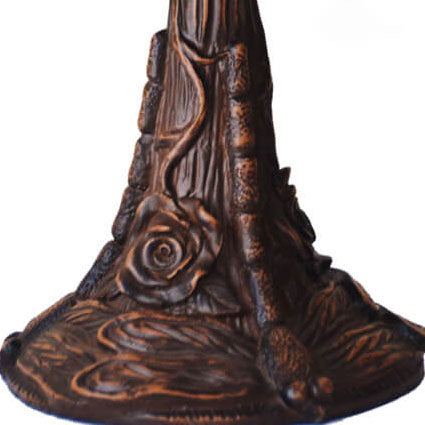 Dragonfly Rose Glass Table Lamp