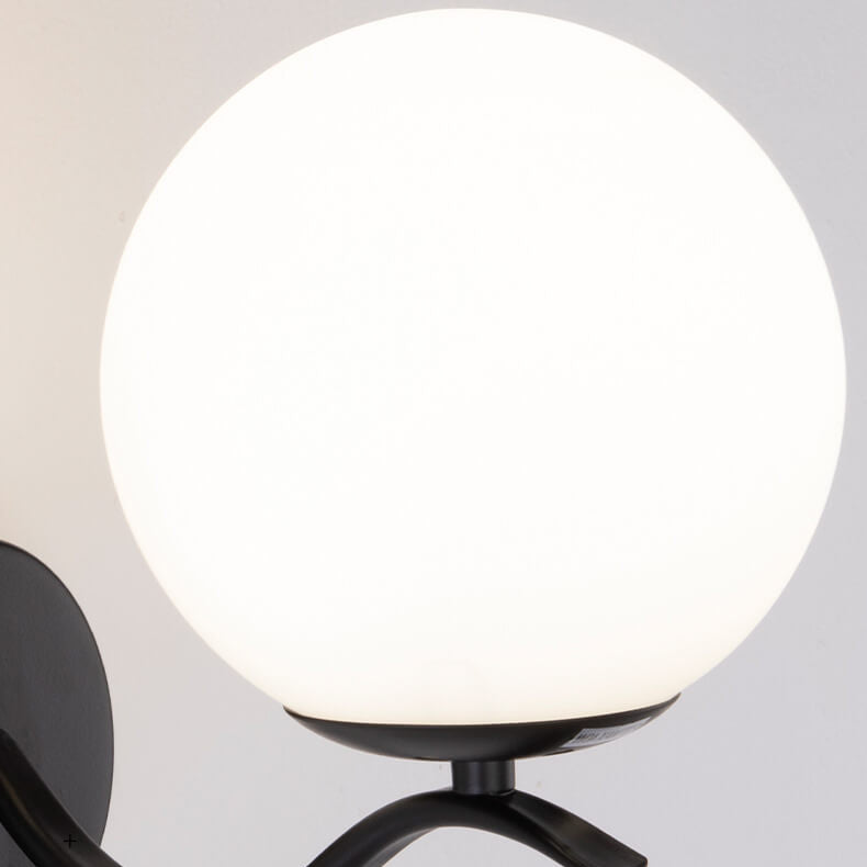 Iron Bracket Spherical Glass Wall Lamp