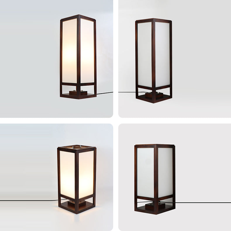 Traditional Chinese Rectangular Parchment Floor Lamp
