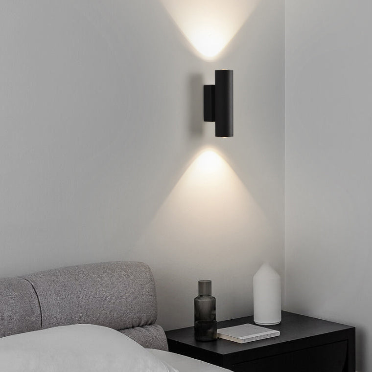 Cylinder Iron Aluminum Bedroom Wall Lamp